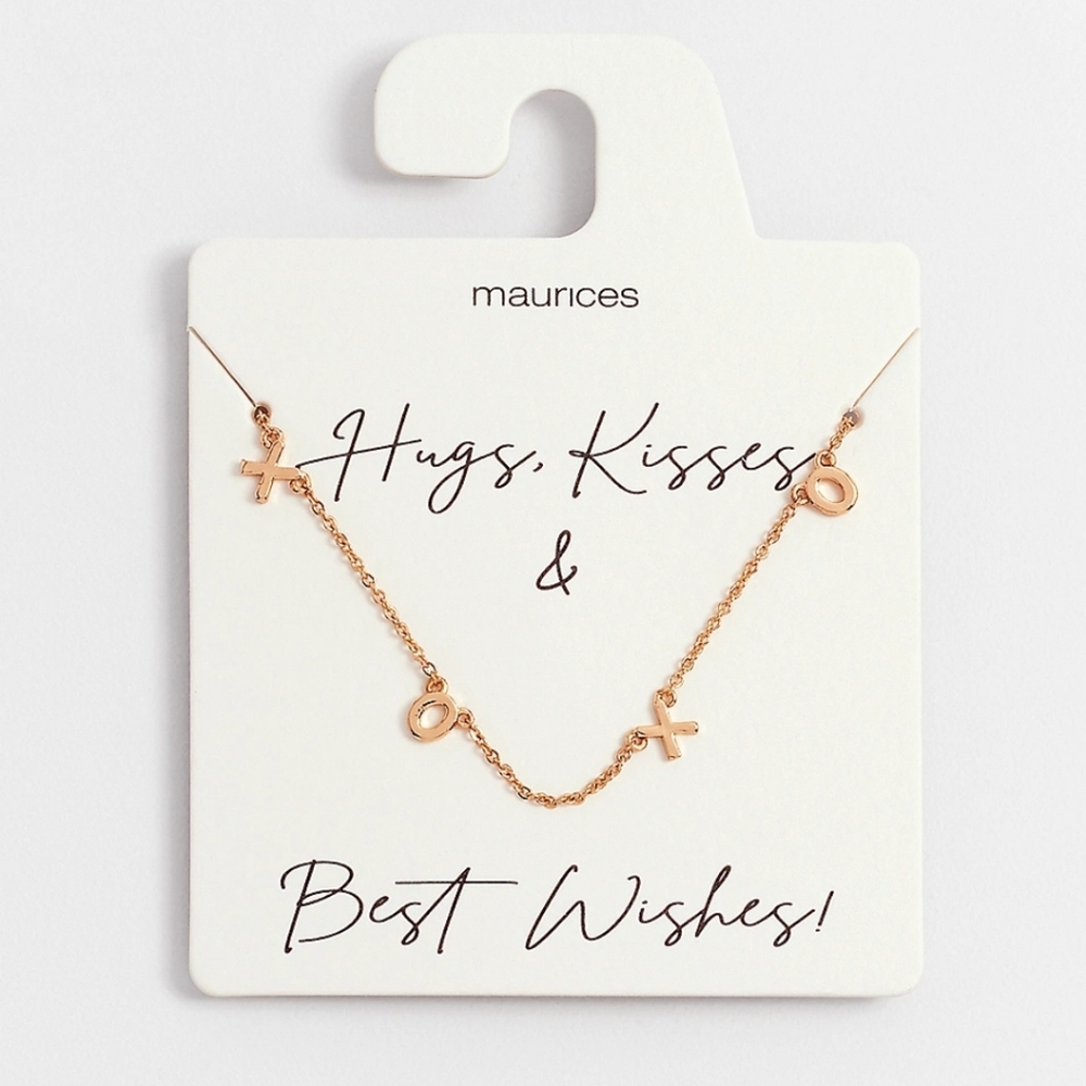 Goldtone XOXO Necklace